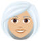 Woman- Medium-Light Skin Tone- White Hair emoji on Emojione